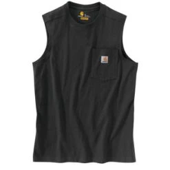 'Carhartt' Men's Relaxed Fit Heavyweight Sleeveless Pocket Tee - Black