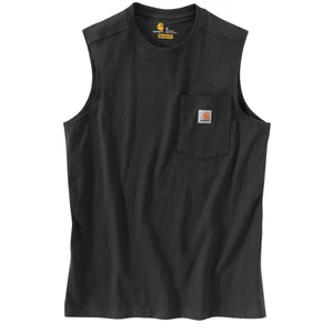 'Carhartt' Men's Relaxed Fit Heavyweight Sleeveless Pocket Tee - Black