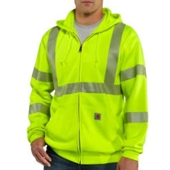 'Carhartt' Men's Hi Vis Class 3 Sweatshirt - Brite Lime
