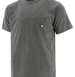 'Caterpillar' Men's Industry Leader Pocket T-Shirt - Dark Heather Gray