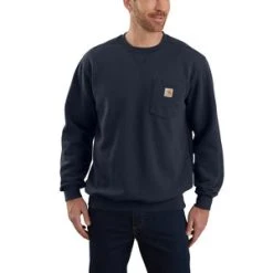 'Carhartt' Men's Crewneck Pocket Sweatshirt - New Navy