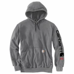 'Carhartt' Men's Flame-Resistant Force® Midweight Logo Sweatshirt - Granite Heather
