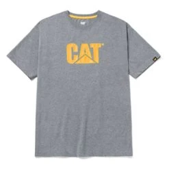 'Caterpillar' Men's Trademark Logo Tee - Dark Heather Grey