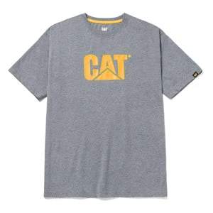 'Caterpillar' Men's Trademark Logo Tee - Dark Heather Grey