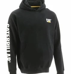 'Caterpillar' Men's Trademark Banner Hooded Sweatshirt - Black