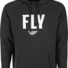 'Fly Racing' Men's Fly Weekender Pullover Hoodie - Black / White