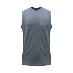 'KEY' Men's Blended Sleeveless Pocket Tee - Faded Denim