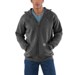 'Carhartt' Men's Loose Fit Midweight Full Zip Sweatshirt - Carbon Heather