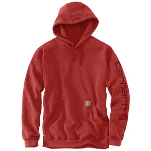 'Carhartt' Men's Midweight Logo Hoodie - Chili Pepper Heather