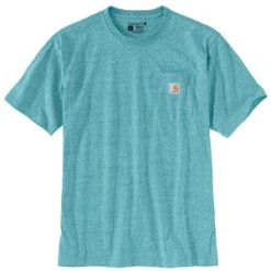 'Carhartt' Men's Workwear Heavyweight Pocket T-Shirt - Blue Spruce Snow Heather