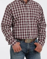 'Cinch' Men's Plaid Button Down - Purple