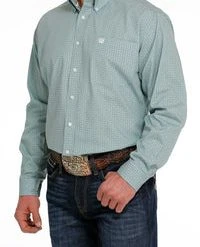'Cinch' Men's Print Classic Fit Button Down - Green