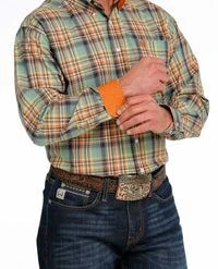 'Cinch' Men's Plaid Classic Fit Button Down - Green