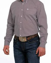 'Cinch' Men's Geo Print Classic Fit Button Down - Purple