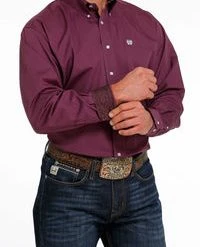 'Cinch' Men's Solid Classic Fit Button Down - Purple