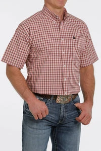 'Cinch' Men's Plaid Western Button Down - Pink