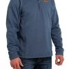'Cinch' Men's 1/4 Zip Pullover Knit Sweater - Blue