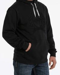 'Cinch' Men's Cinch Applique Hoodie - Black