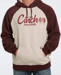 'Cinch' Men's Aztec Print Pullover Fleece Hoodie - Khaki