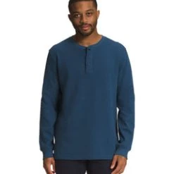 'The North Face' Men's Waffle Henley - Shady Blue