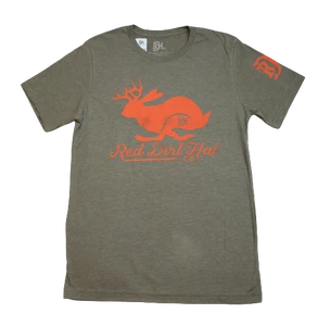 'Red Dirt Hat Company' Men's Jackalope Tee - Olive
