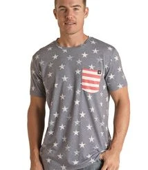 'Panhandle Slim' Men's Stars & Stripes Pocket T - Blue