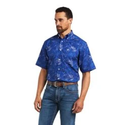 'Ariat' Men's Wrinkle Free Norman Classic Fit Button Down - Skyfall