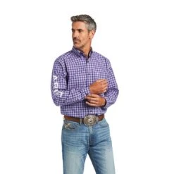 'Ariat' Men's Pro Series™ Team Slane Classic Fit Button Down - Purple Dawn