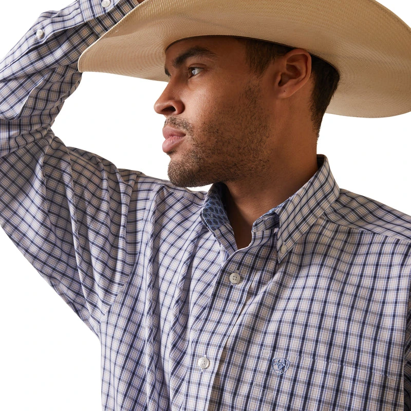 'Ariat' Men's Wrinkle Free Atlas Button Down - White - Image 3