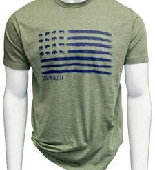 'ScratchPad Tees' Unisex Bison Flag SD Tee - Military Green