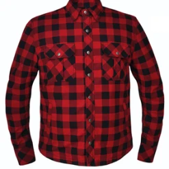 Unik International 'Unik' Men's Armored Motorcycle Riding Shirt - Red / Black