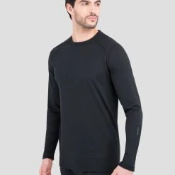 TERRAMAR BASE LAYER 'Terramar' Men's 4.0 Military Fleece Heritage Crew - Black