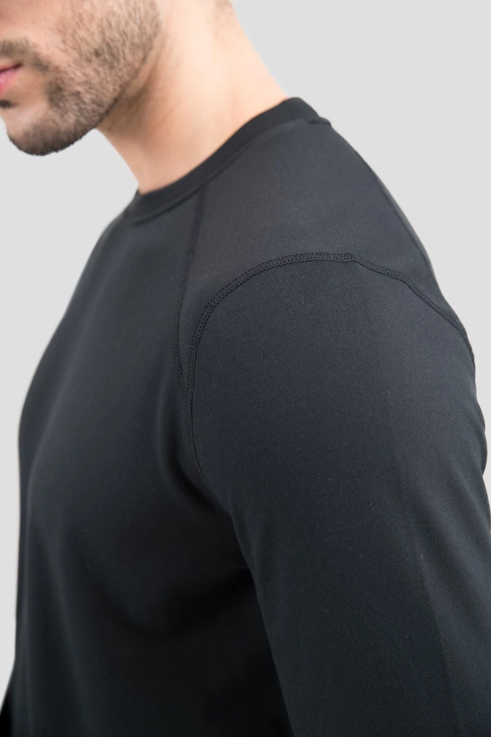 TERRAMAR BASE LAYER 'Terramar' Men's 4.0 Military Fleece Heritage Crew - Black (Tall) - Image 4