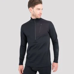 TERRAMAR BASE LAYER 'Terramar' Men's 3.0 Ecolator® Performance Half Zip - Black