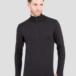 TERRAMAR BASE LAYER 'Terramar' Men's 2.0 Thermolator® Performance Half Zip - Black