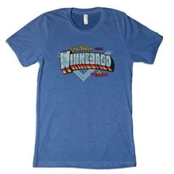 'Dale Brisby' Men's Winnebago Post Card Tee - Blue