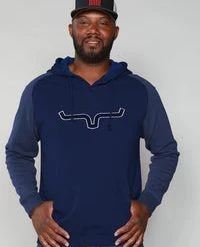 'Kimes Ranch' Men's Burn Off Fleece Hood - Navy