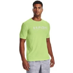 'Under Armour' Men's Fish Strike T-Shirt - Lime Foam / Stone