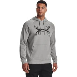 'Under Armour' Men's Rival Fleece Antler Hoodie - Tin