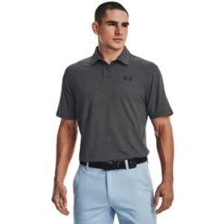 'Under Armour' Men's T2G Printed Polo - Black / White