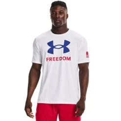 'Under Armour' Men's Freedom Logo T-Shirt - White / Royal