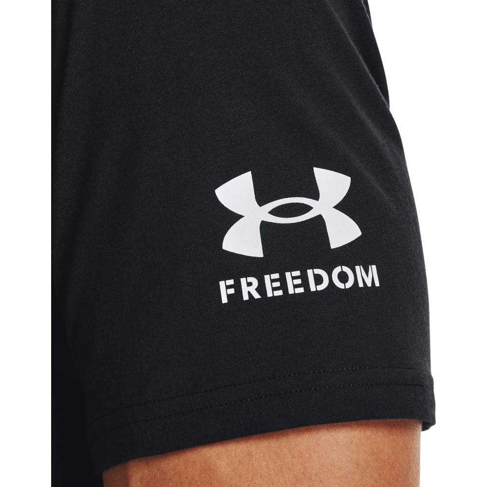'Under Armour' Men's New Freedom BFL T-Shirt - Black / White - Image 3