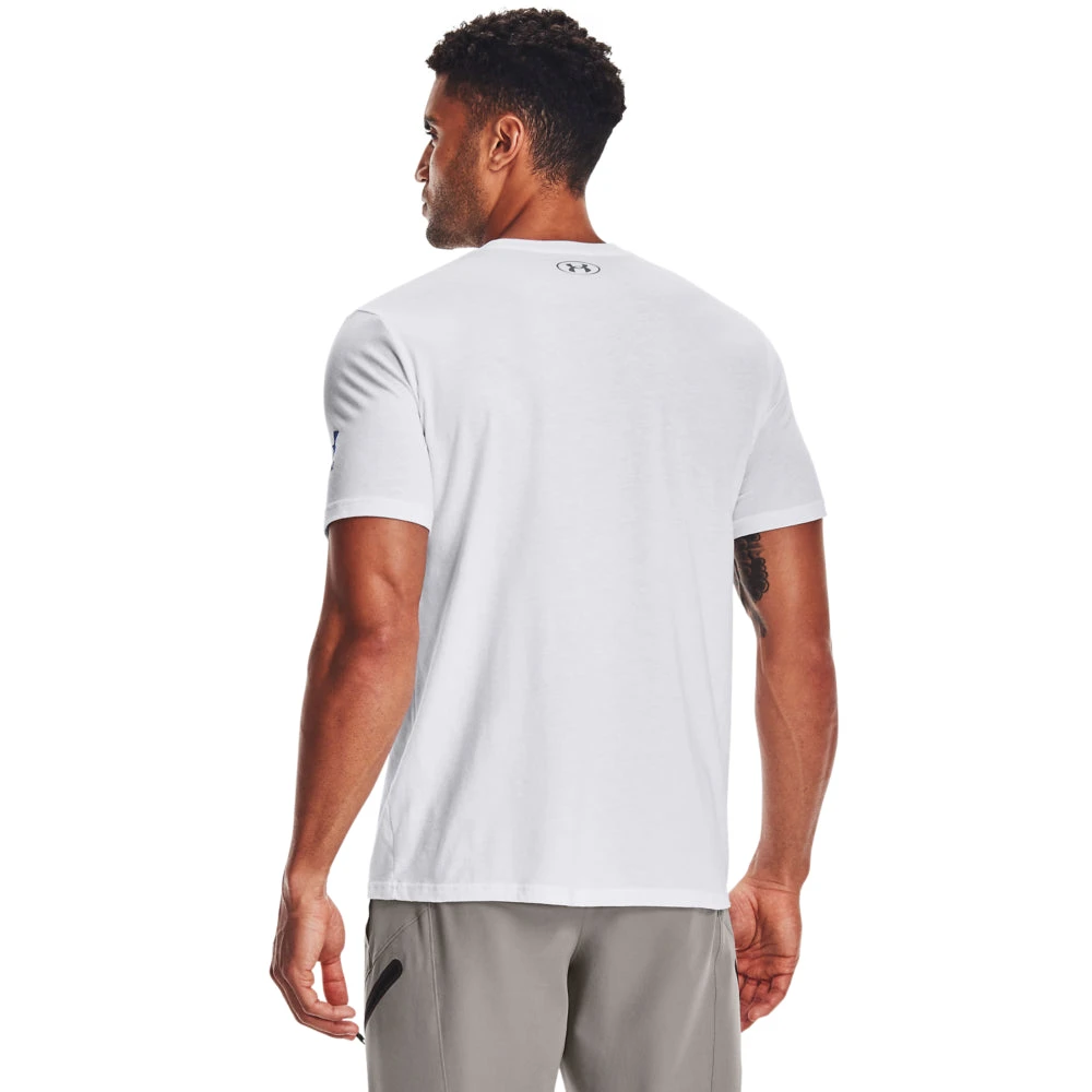 'Under Armour' Men's New Freedom BFL T-Shirt - White / Royal - Image 5