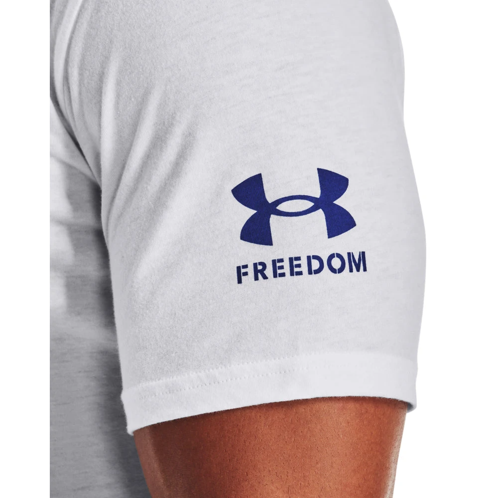 'Under Armour' Men's New Freedom BFL T-Shirt - White / Royal - Image 2